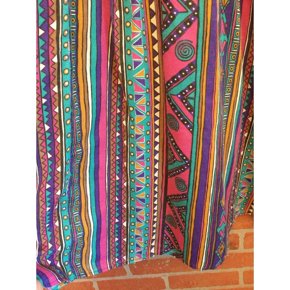 Vintage Women's Circle Skirt Multi Pattern Colorful Elastic Waist Size M Geometr - Picture 5 of 7